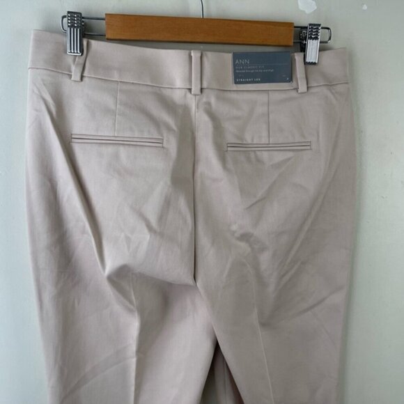 Ann Taylor Pants Womens 4 Ann Fit Straight Leg Trouser beige Mid Rise NEW… - Picture 4 of 12